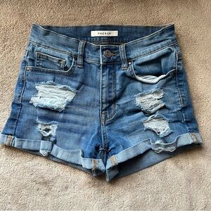 PacSun Distressed Denim Shorts Blue Medium Wash Size 0 24 in Waist Summer
